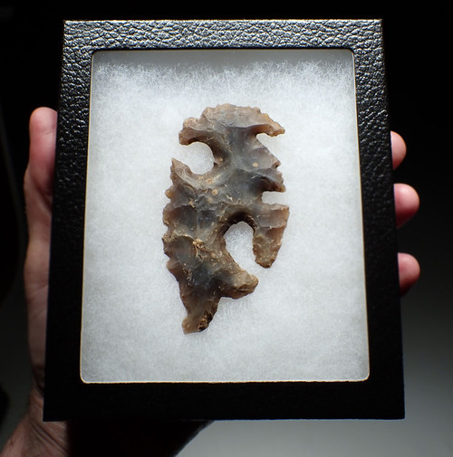 MUSEUM-CLASS MAYAN PRE-COLUMBIAN SHAPE-SHIFTER SHAMAN TRANSFORMATION ECCENTRIC EFFIGY FIGURE IN FLAKED FLINT CHERT  *PC552