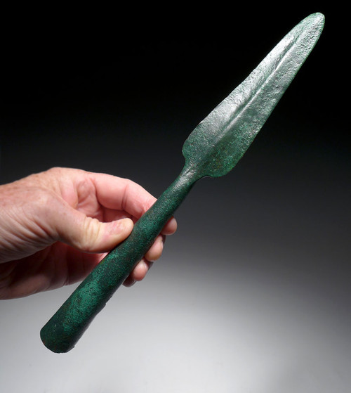 IMPRESSIVE LARGE ANCIENT LURISTAN BRONZE ARTILLERY THROWING SPEAR HEAD  *LUR326