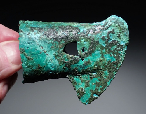 EXCELLENT ANCIENT LAC VIET BRONZE WAR AXE FROM THE SOUTHEAST ASIA DONG SON CULTURE  *SEA26