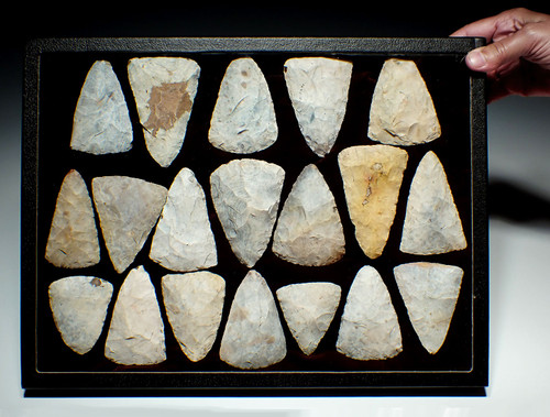 MUSEUM-CLASS MAYAN COMPLETE ORIGINAL CEREMONIAL FLAKED STONE WAR AXE HOARD OFFERING SET  *PC622