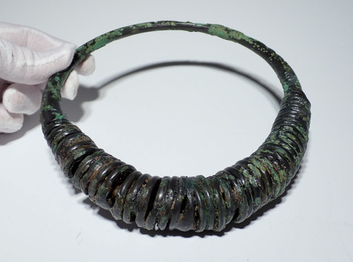 ELABORATE KHMER EMPIRE ANGKOR ANCIENT BRONZE PRESTIGE TORC NECKLACE FROM SOUTHEAST ASIA  *SEA22