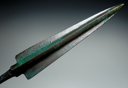 FINEST LARGE LURISTAN ANCIENT NEAR EAST BRONZE ARMOR-PIERCING JAVELIN SPEARHEAD  *LUR416