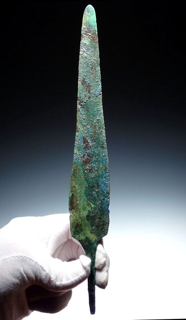 ANCIENT LURISTAN BRONZE DAGGER KNIFE WITH COLORFUL PATINA *LUR412