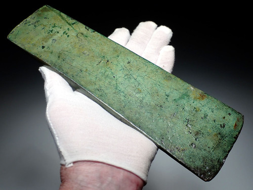 OUR FINEST MASSIVE ANCIENT BRONZE AGE PRESTIGE CEREMONIAL FLAT AXE FROM THE TUMULUS CULTURE OF CENTRAL EUROPE  *R346