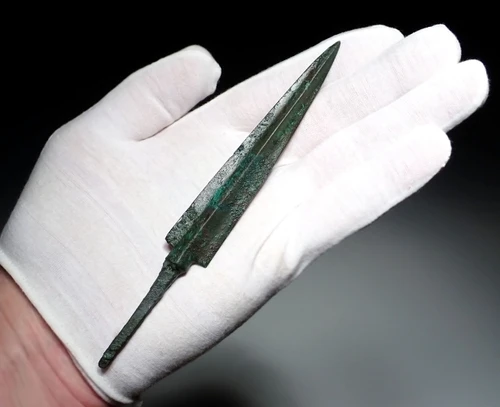 FINEST LARGE LURISTAN ANCIENT NEAR EAST BRONZE ARMOR-PIERCING JAVELIN SPEARHEAD  *LUR425