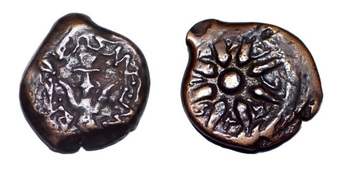 WIDOWS MITE COIN JUDEAN KINGDOM BRONZE PRUTAH ALEXANDER JANNAEUS WITH STAR AND ANCHOR  *AC260