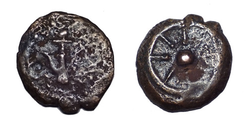 WIDOWS MITE COIN JUDEAN KINGDOM BRONZE PRUTAH ALEXANDER JANNAEUS WITH STAR AND ANCHOR  *AC251