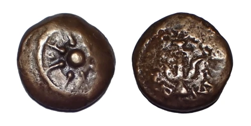 WIDOWS MITE COIN JUDEAN KINGDOM BRONZE PRUTAH ALEXANDER JANNAEUS WITH STAR AND ANCHOR  *AC269
