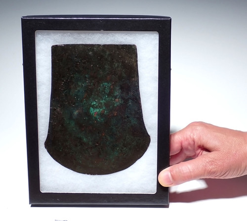 RARE LARGE ANCIENT COPPER CULTIC RITUAL FLAT AXE FROM THE COPPER HOARD CULTURE OF THE LATE HARAPPAN PERIOD  *LUR419