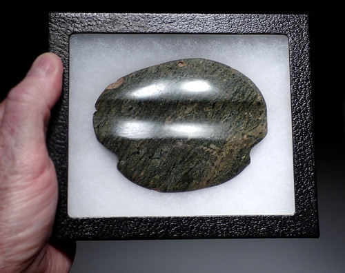 MASSIVE PRE-COLUMBIAN RULING ELITE CLASS MEZCALA CARVED STONE GROOVED AND DRILLED AMULET PENDANT  *PC657