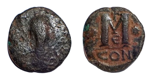 ROMAN BYZANTINE BRONZE FOLLIS ANCIENT COIN OF EMPEROR ANASTASIUS I REFORMER OF ROMAN CURRENCY  *AC248