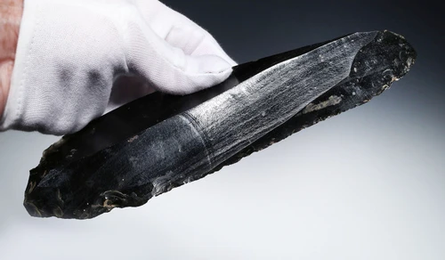 MASSIVE PRE-COLUMBIAN AZTEC BANDED OBSIDIAN HUMAN SACRIFICE DISMEMBERMENT BUTCHERING BLADE  *PC661