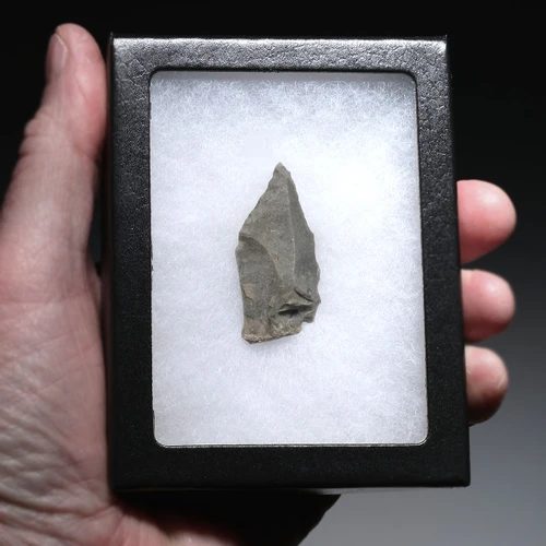 FINEST EUROPEAN NEOLITHIC OMALIEN FLINT AWL PIERCER FLAKE TOOL FROM THE LINEAR POTTERY CULTURE OF BELGIUM  *N353