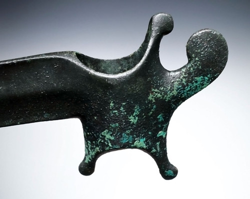 ELEGANT FUNCTIONAL ANCIENT BRONZE LURISTAN BREAKER WAR AXE PRESTIGE WEAPON  *LUR469