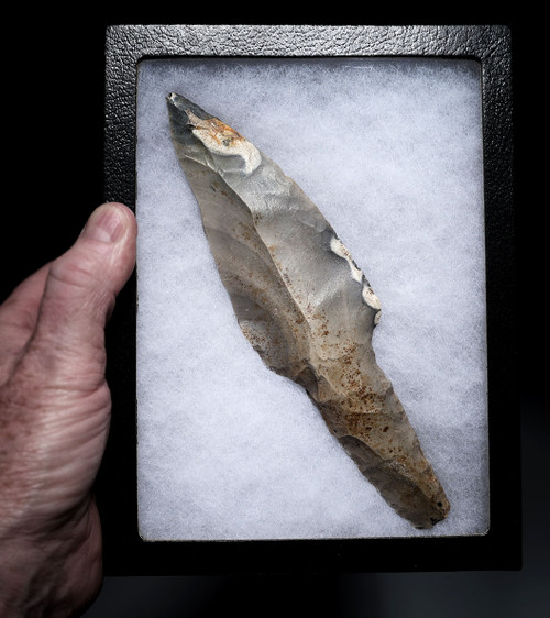 SUPERB MAYAN PRE-COLUMBIAN CHERT DAGGER STEMMED MACRO BLADE KNIFE  *PC671