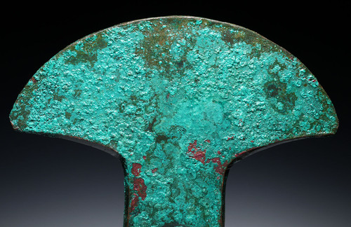 FINEST LARGE PRE-COLUMBIAN INCA PIERCED COPPER BRONZE WAR AXE  *PC675