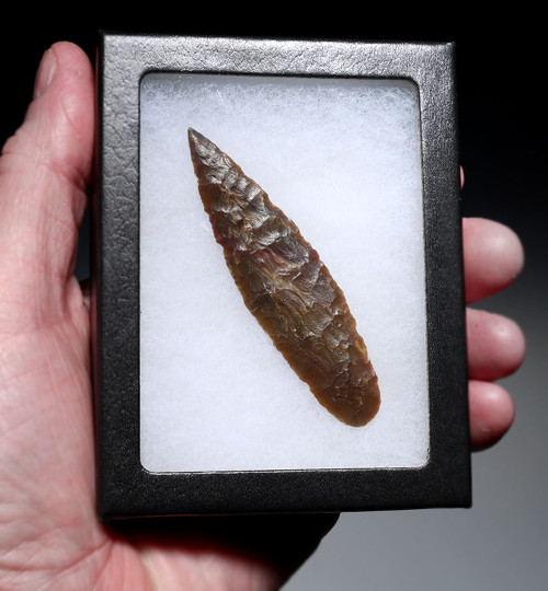 LARGE ROOT BEER FLINT INVESTMENT GRADE CAPSIAN AFRICAN NEOLITHIC ARROWHEAD  *CAP487