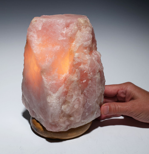LARGE ROSE QUARTZ CRYSTAL LAMP LIGHT  *L1