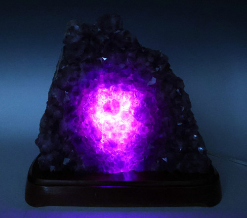 AAA GRADE FINEST LARGE GEM AMETHYST CLUSTER CRYSTAL LAMP WITH LED LIGHT 16 LBS  / 7.3 KG  *L2