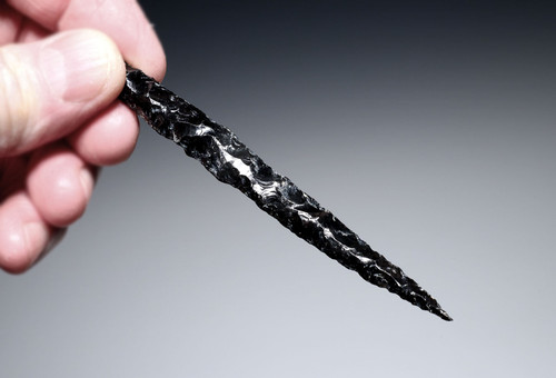PREMIUM AZTEC BLOOD-LETTING OBSIDIAN PIERCER NEEDLE OF PRE-COLUMBIAN SACRIFICE RITUAL  *PC686