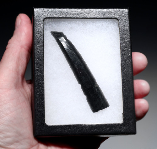 UNBROKEN AZTEC PRE-COLUMBIAN OBSIDIAN PRISMATIC BLADE FOR RITUAL BLOOD-LETTING SACRIFICE  *PC682