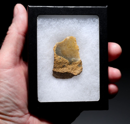 PREMIUM NEANDERTHAL MOUSTERIAN NATURALLY BACKED KNIFE FLINT FLAKE TOOL FROM THE FRENCH ALPS OF LA FAURIE FRANCE  *M549