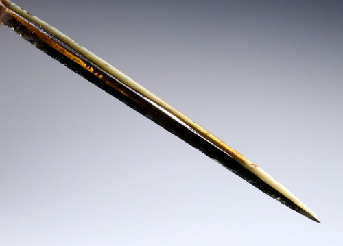 FINEST RARE AZTEC PRE-COLUMBIAN GREEN CRYSTAL OBSIDIAN BLOOD-LETTING SACRIFICE NEEDLE PIERCER BLADE  *PC707