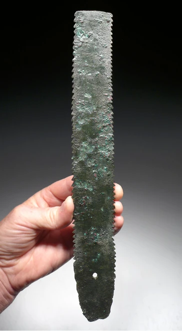ULTRA-RARE ANCIENT SWITZERLAND BRONZE AGE MEDICAL BONE SAW FOR SURGICAL AMPUTATION OF THE EUROPEAN TUMULUS CULTURE WITH FAMOUS PROVENANCE  *CEL032
