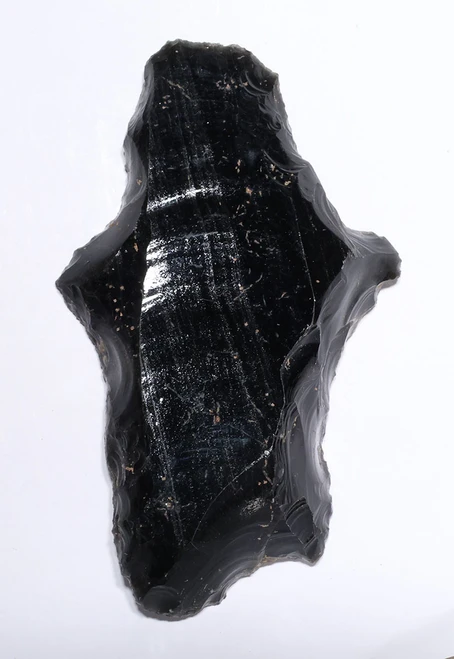 RARE MAYAN PRE-COLUMBIAN LARGE ABSTRACT OBSIDIAN HUMAN SACRIFICE FORM RITUAL ECCENTRIC EFFIGY FIGURE  *PC718