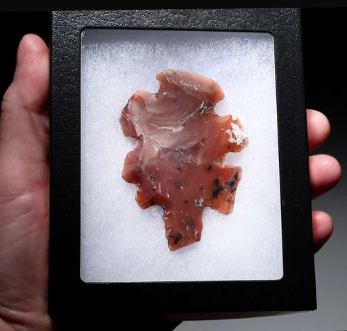 FINEST LARGE RED CHERT PRE-COLUMBIAN MAYAN ECCENTRIC FLAKED STONE EFFIGY  *PC717