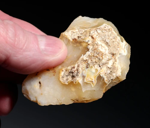 BEAUTIFUL NEANDERTHAL MOUSTERIAN CHALCEDONY SIDE SCRAPER FLAKE PRESTIGE TOOL FROM LE GRAND PRESSIGNY FRANCE  *M564