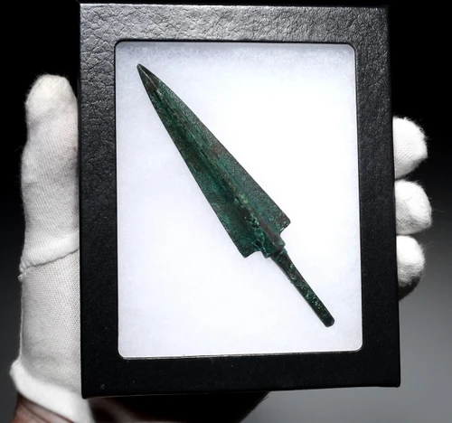 FINEST LURISTAN ANCIENT BRONZE ARMOR-PIERCING JAVELIN SPEARHEAD  *LUR492