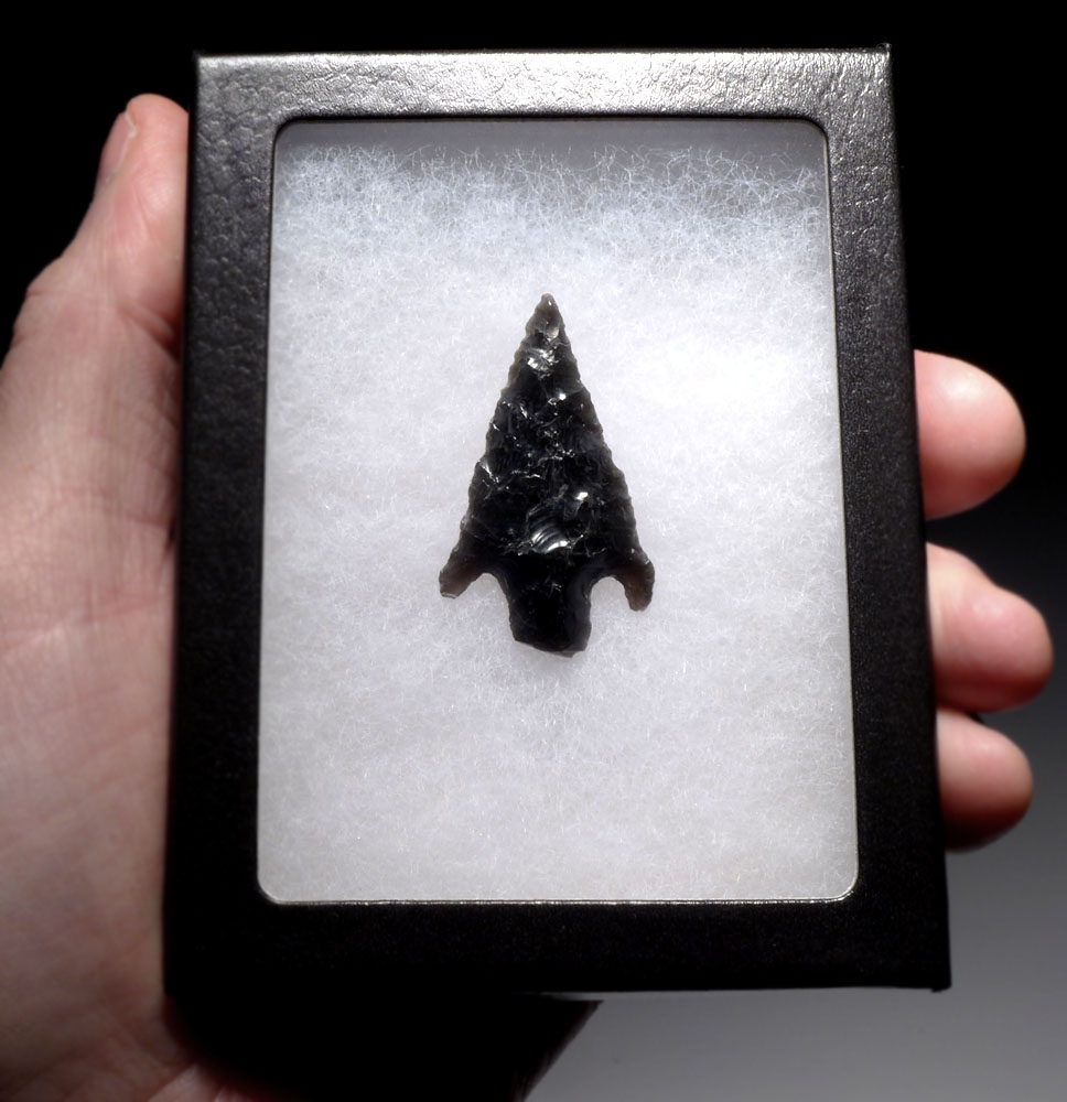 CHOICE AZTEC PRE-COLUMBIAN OBSIDIAN BARBED ATLATL DART PROJECTILE