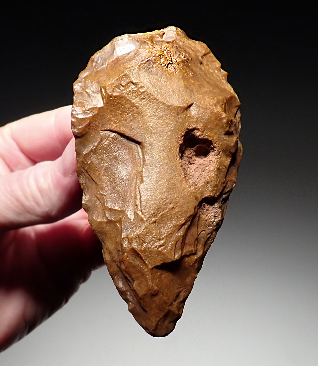 RARE MIDDLE STONE AGE HAND AXE WITH FACE FEATURE? FROM PREHISTORIC