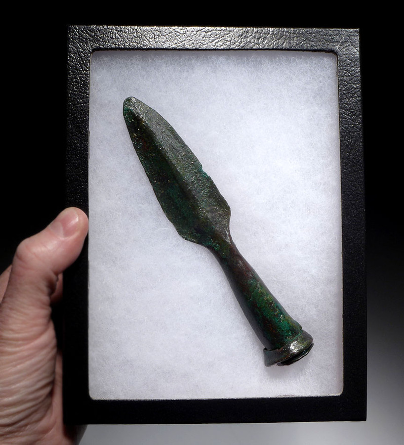ANCIENT GREEK MACEDONIA BRONZE SPEAR JAVELIN CAVALARY LANCE