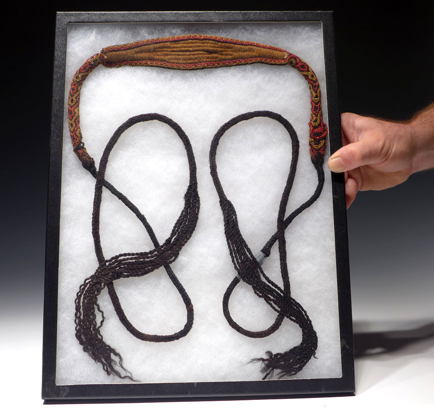 Ancient Sling Rope PRE-COLUMBIAN ANCIENT SLING WEAPON CHIMU CHANCAY TEXTILE EX-MUSEUM