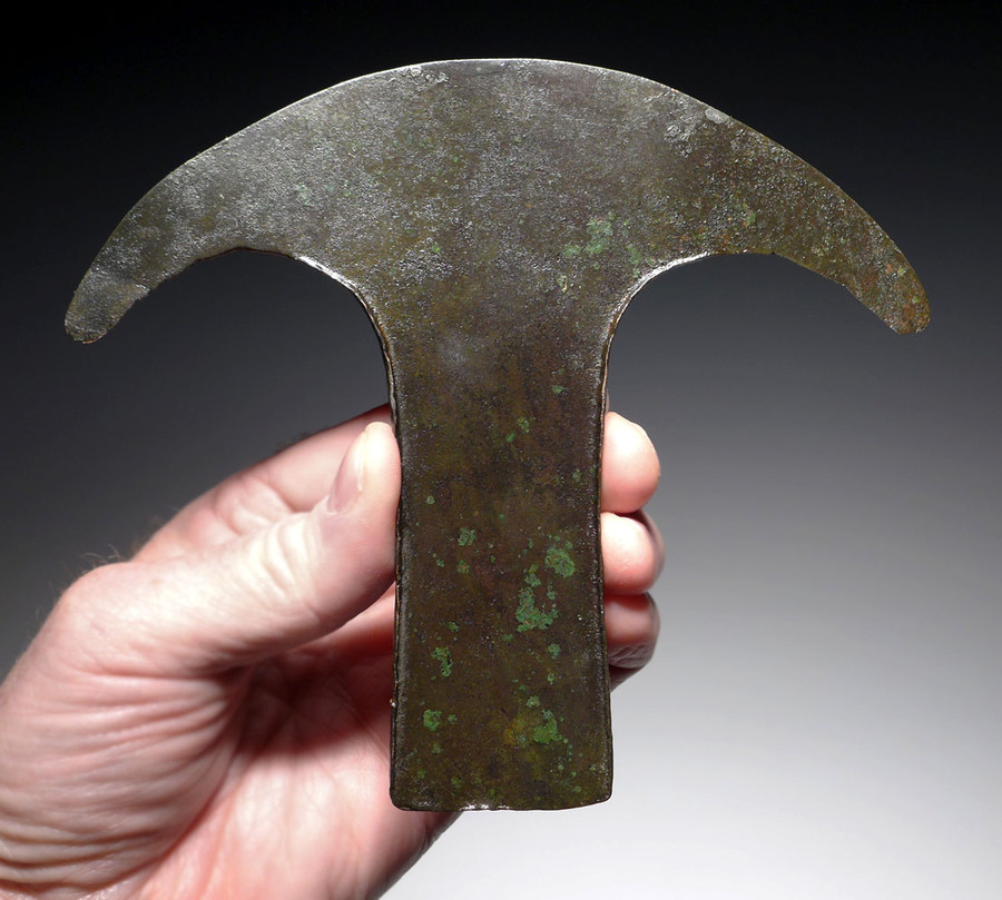SUPERB PRE-COLUMBIAN AZTEC COPPER HOE AXE MONEY *PC436 - TIME