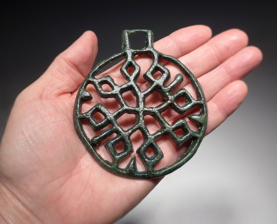SPECTACULAR ANCIENT BRONZE HORSE PENDANT TRIBAL BADGE FROM A NOBLE