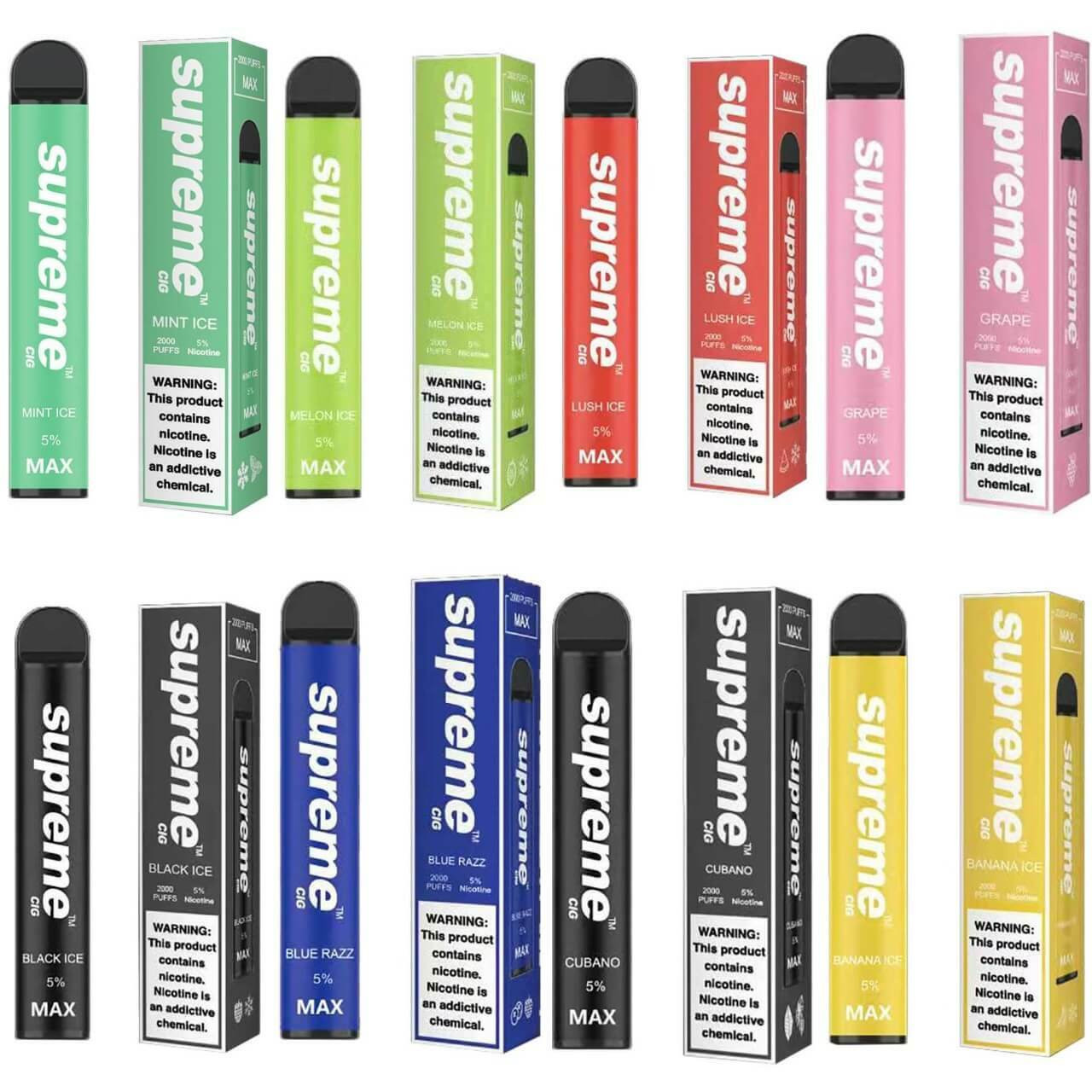 Supreme Cig Max Disposable | 2000 Puffs Supreme Cig Max Disposable | 2000 Puffs