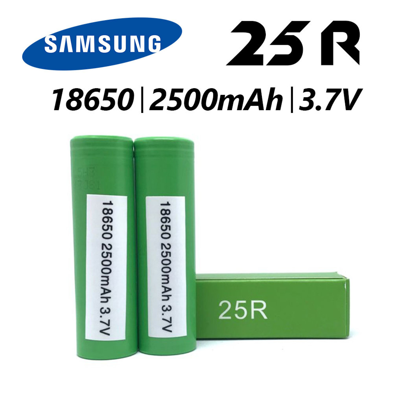 Samsung 25R 18650 2500mAh High drain FLAT TOP Lithium ion battery