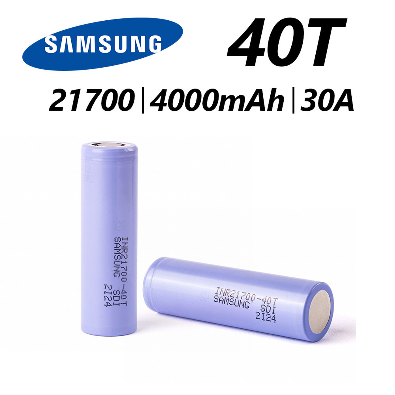 21700 - 4000 MAH - 30A - 3.6V | 40T INR FLAT TOP Recharchable Battery |  Samsung