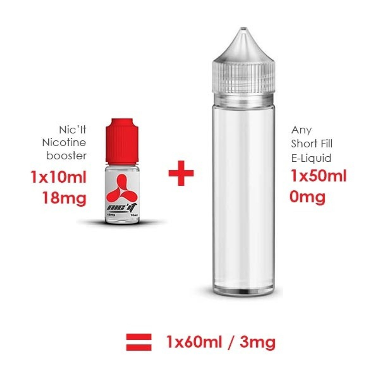 Nic'It Flavourless E-Liquid & Nicotine Shot/Booster, 10ml