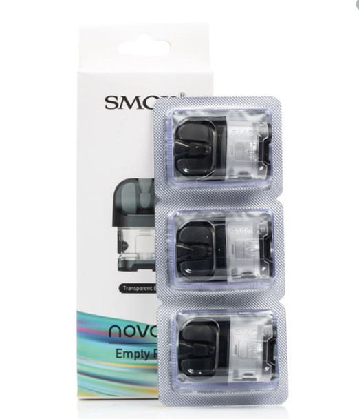Novo 4 Empty Pod | Smok | 3Pk | 2ml (Black & Clear)