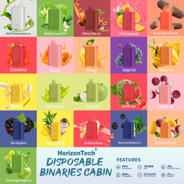 Binaries Cabin 10K Rechargeable Disposable | Horizon Tech | 10,000 Puffs | 20Ml