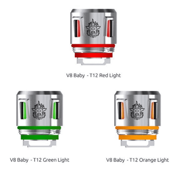 TFV12 Baby V8-T12  Light Coil Head [5-pk] | Smok | Red (Special Buy)