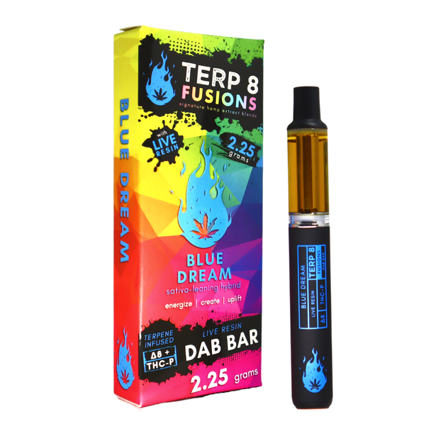 2.25g Blue Dream THC-P + Delta-8 Live Resin Disposable Dab Bar  //  Terp 8 FUSIONS