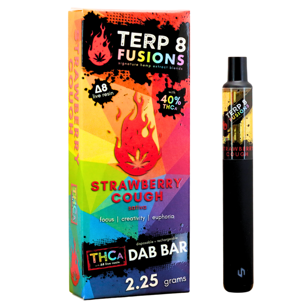 2.25-Gram Strawberry Cough THCA + D8 Live Resin Disposable Dab Bar