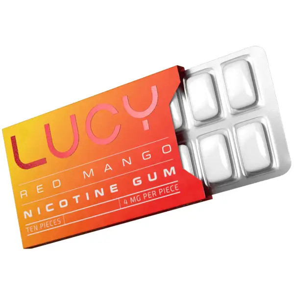 Red Mango Flavor Nicotine Gum (10/pk) | Lucy Goods | 6mg