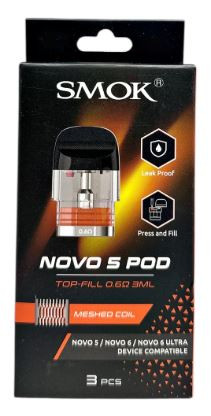 Novo 5 Replacement 3ml Pod (3/pk)| Smok | Dual Meshed 0.4ohm