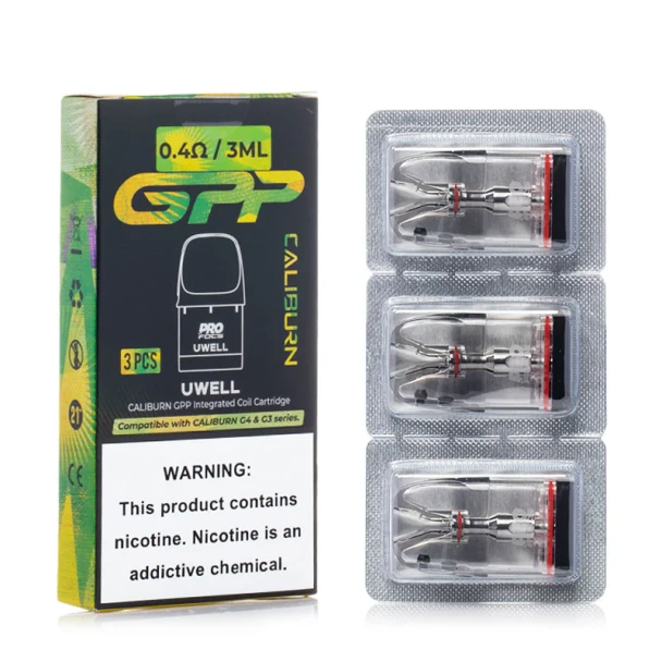 Caliburn GPP 3ml Replacement Pod Cartridge (3/PK) | Uwell |Side Refill | 0.6ohm